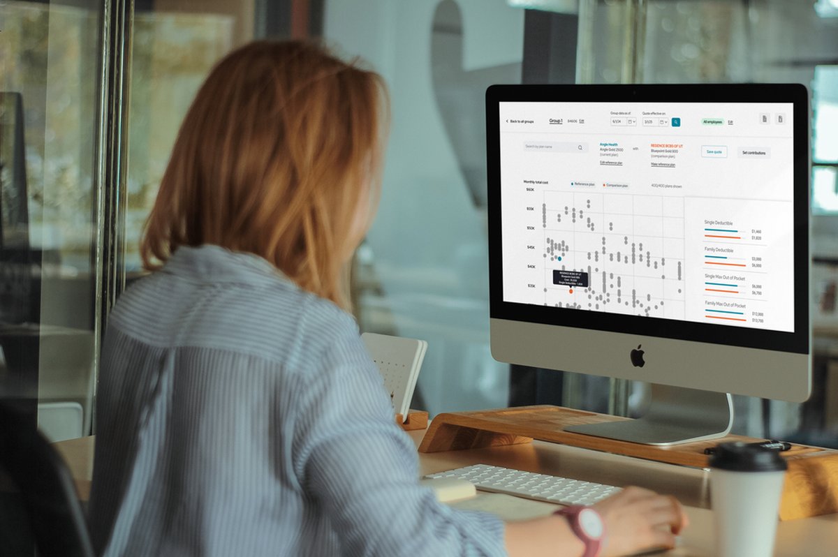 Broker platform dashboard on a desktop monitor