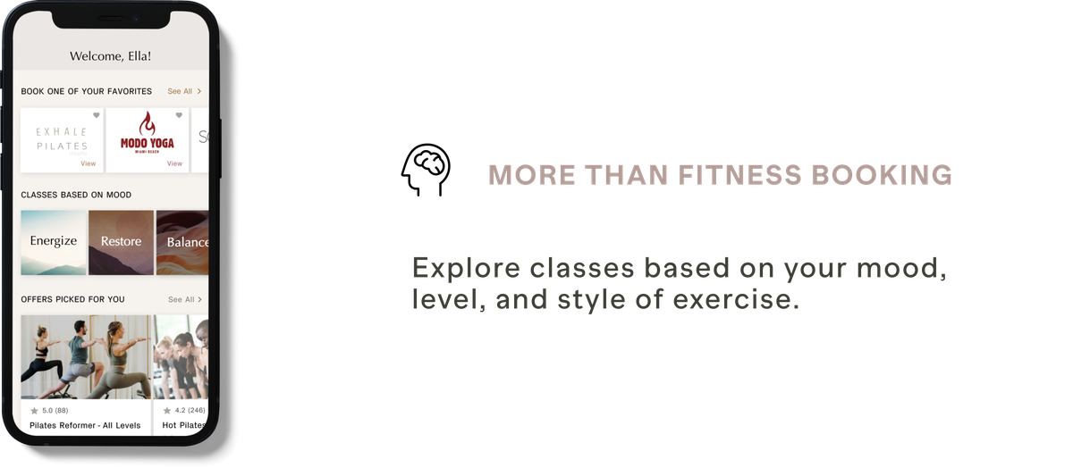 More than fitness booking: explore classes based on your mood, level, and style of exercise