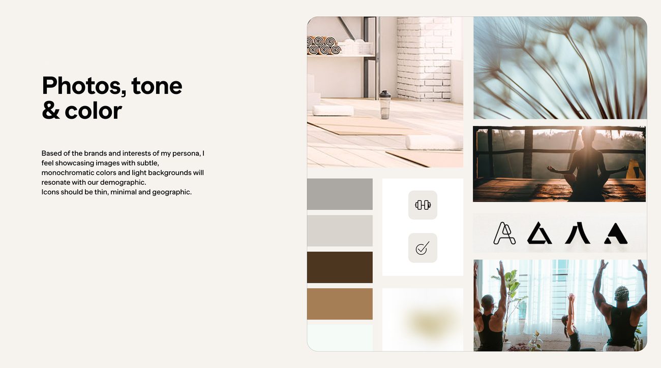 Photos, tone, and color moodboard