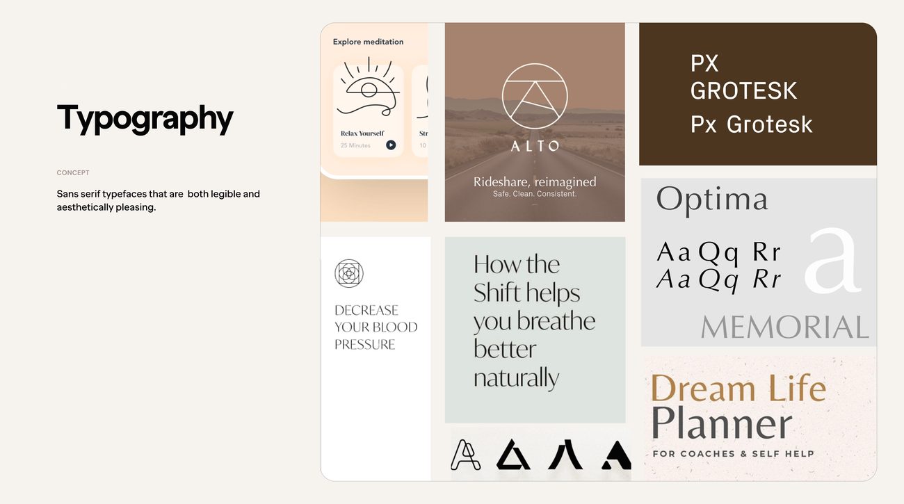 Typography inspiration moodboard