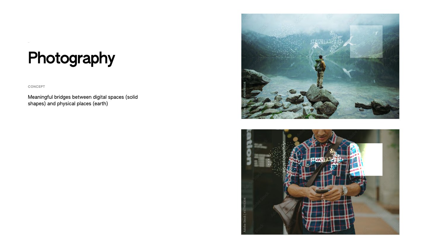 Photography direction blending location data with real environments