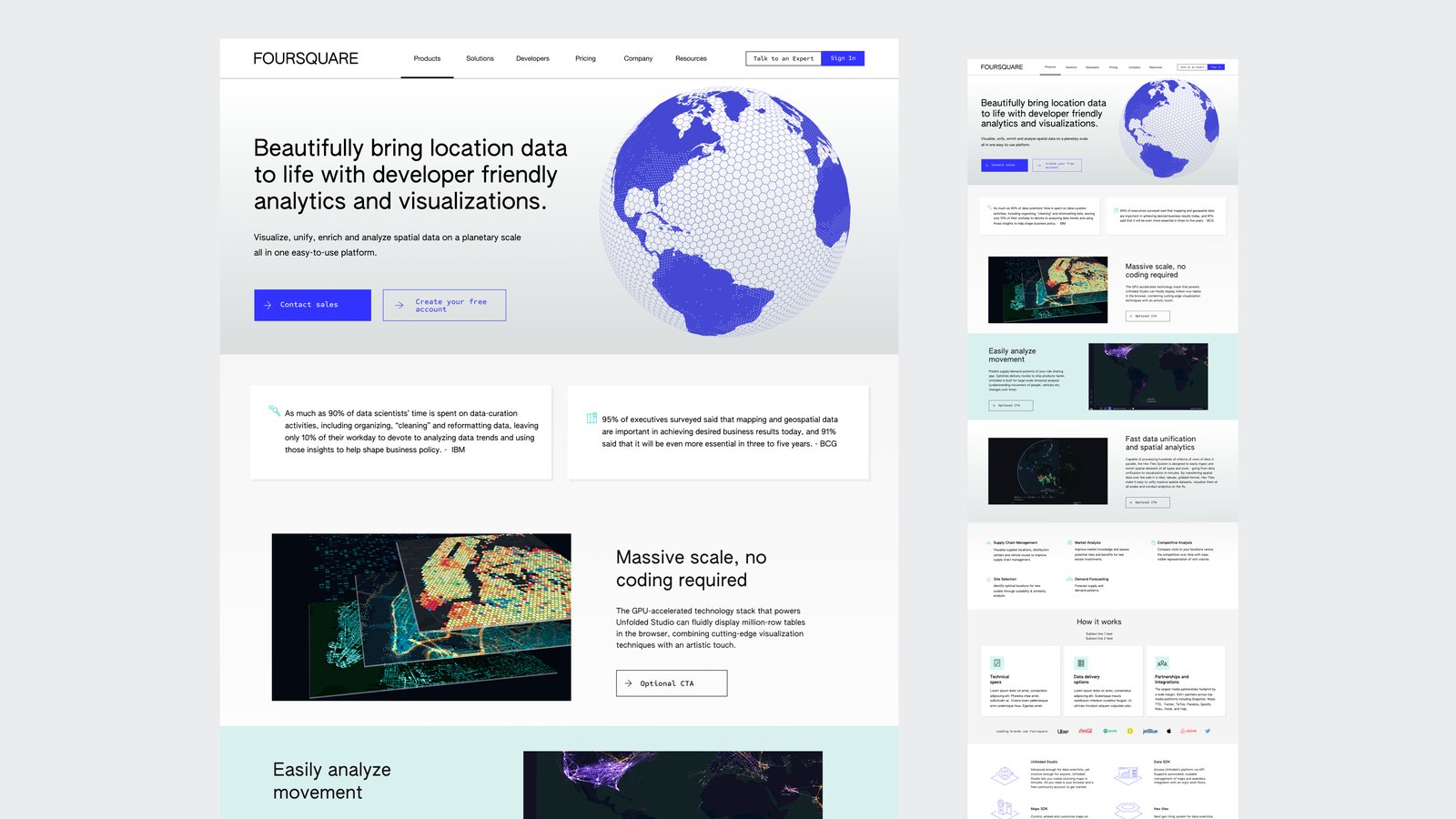 Foursquare product page exploration